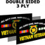 Bandera Vietnam 2x3ft 3 capas doble cara negra latón