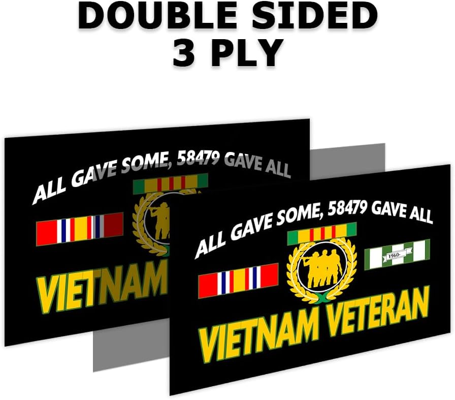 Bandera Vietnam 2x3ft 3 capas doble cara negra latón