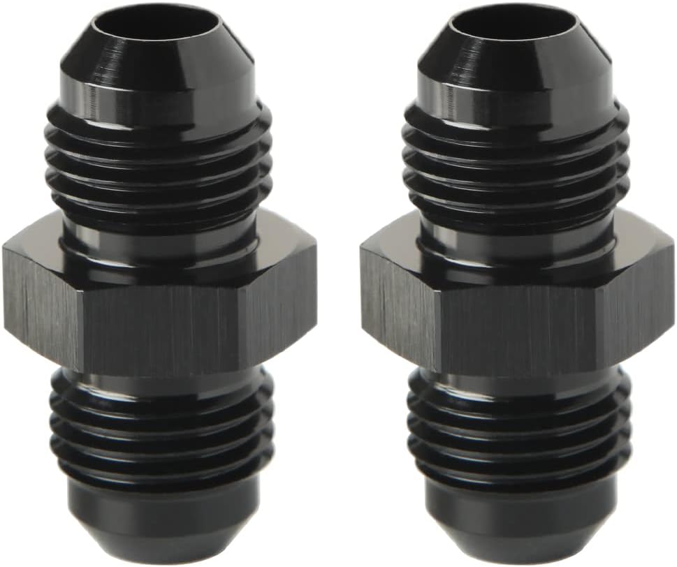 Adaptador 6AN macho acampanado aluminio negro pack 2