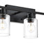 Apliques pared 5 luces 40" negro mate vidrio transparente