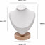 Soporte collar madera cuero suave blanco