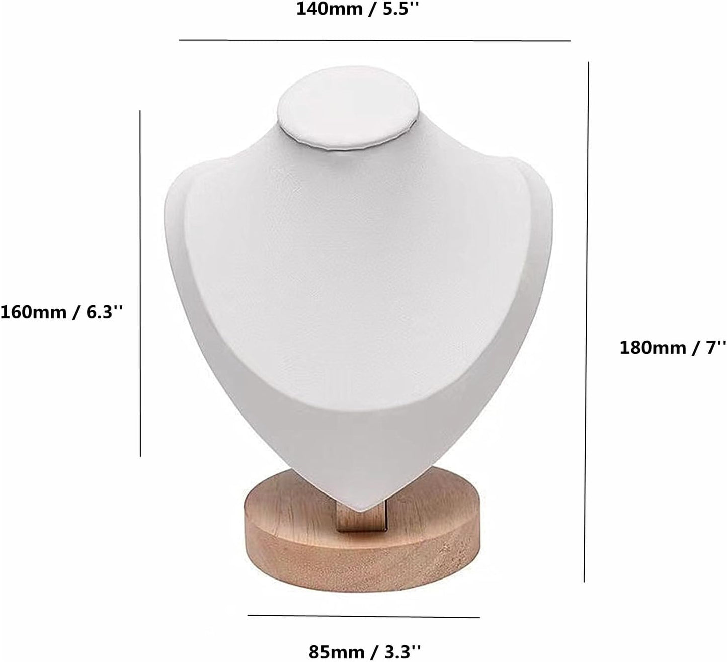 Soporte collar madera cuero suave blanco