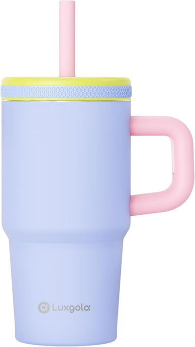 Taza infantil 20oz acero inox aislada con pajita silicona