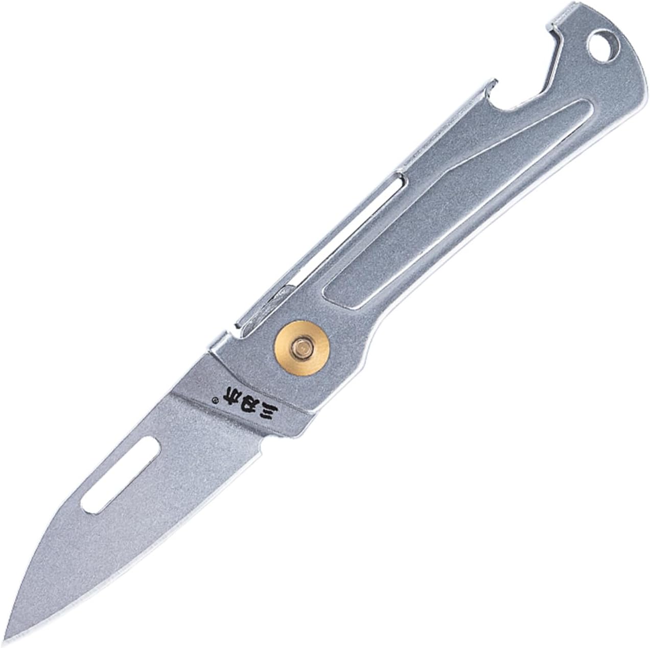 Cuchillo bolsillo plegable acero inox 4.41pulg plateado