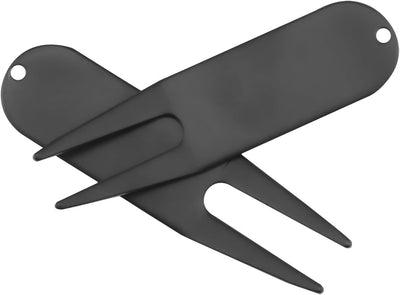 Herramienta reparación césped golf metal negro 2uds