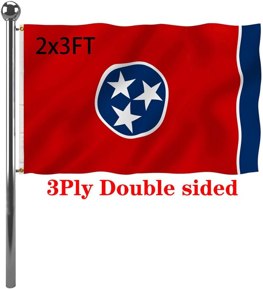 Banderas Tennessee 2x3ft doble cara 100% poliéster