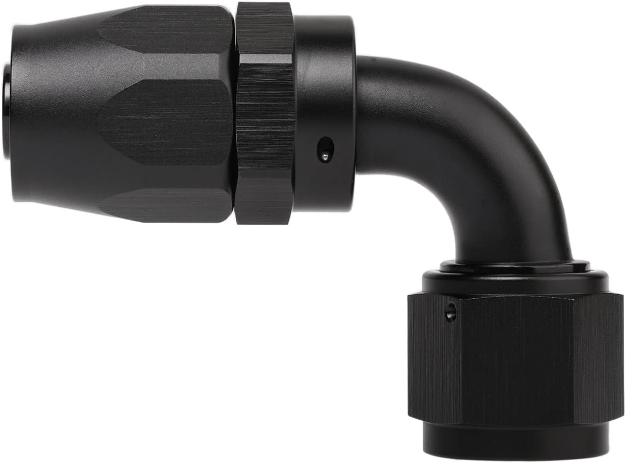 Codo 90 grados aluminio negro para manguera giratorio
