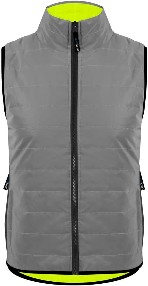 Chaleco ciclismo reversible hombre amarillo reflectante