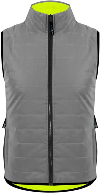 Chaleco ciclismo reversible hombre amarillo reflectante
