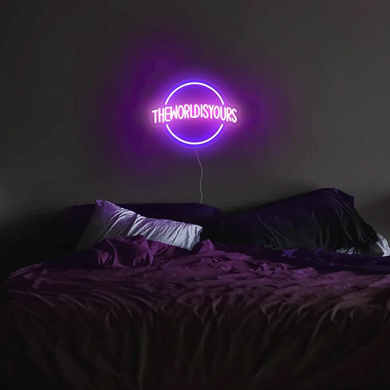 Letrero neón LED azul regulable para hogar bar fiesta