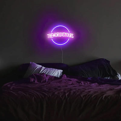 Letrero neón LED azul regulable para hogar bar fiesta
