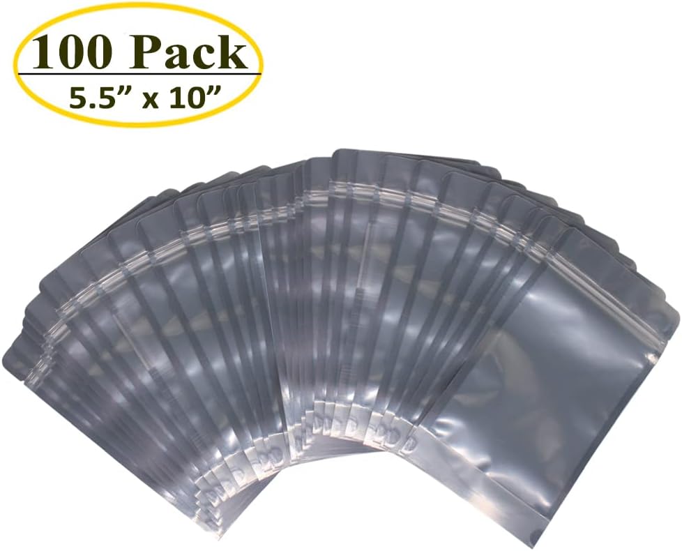 100 Bolsas Almacenamiento Alimentos 5.5x10" Con Cremallera