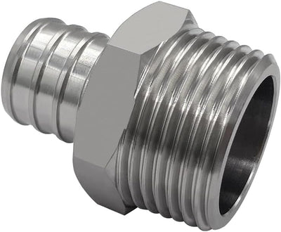 Adaptador manguera PEX acero inox 3/4" a GHT 3/4"