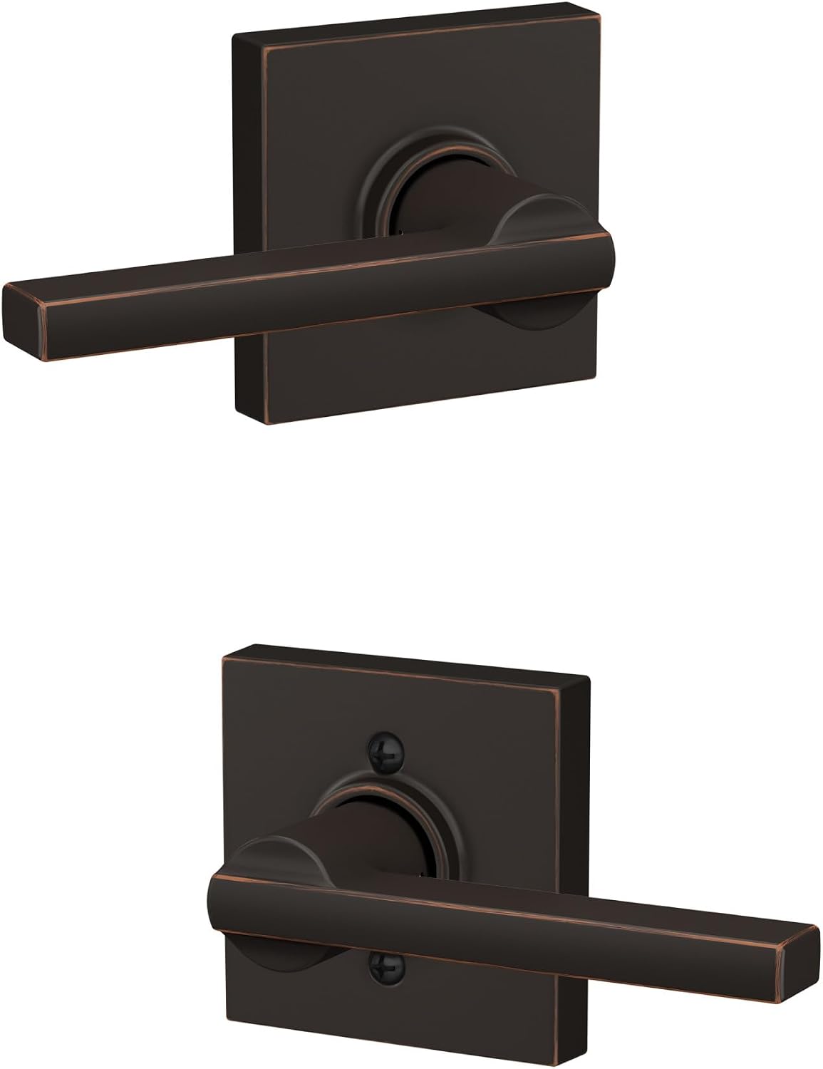 Manilla puerta moldura Collins cerradura paso bronce