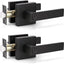 2 Manijas Puerta Cuadradas Negro Resistentes para Interiores