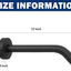 Brazo ducha acero inox 304 montaje pared 30.5cm negro mate