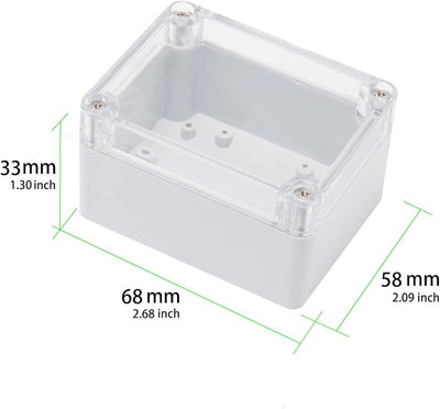 Caja conexión eléctrica plástico ABS IP65 2.7x2.3x1.3pulg