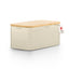 Caja pan metal con almohadillas antiderrap y tapa bambú