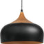 Lámpara colgante moderna LED patrón madera negro