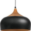 Lámpara colgante moderna LED patrón madera negro
