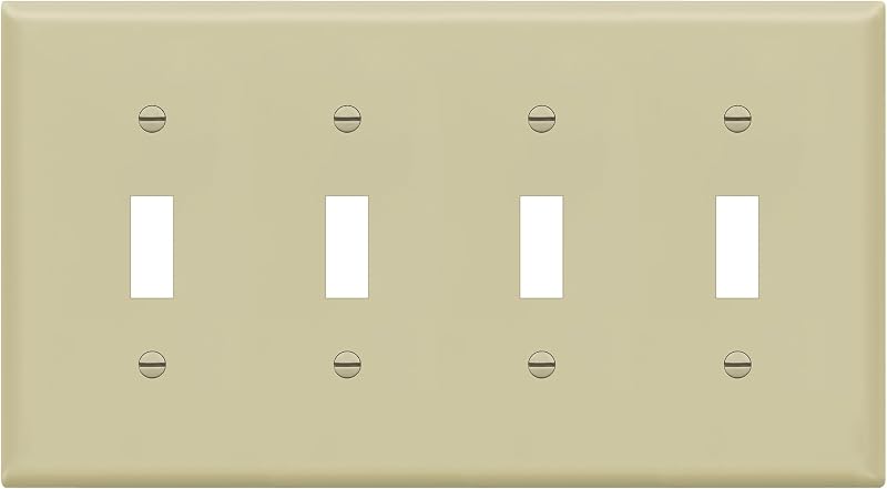 Placa pared interruptor luz palanca 4-Gang marfil