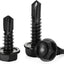 Tornillos autoperforantes #8x1/2 hex acero inox 410 negro 100uds