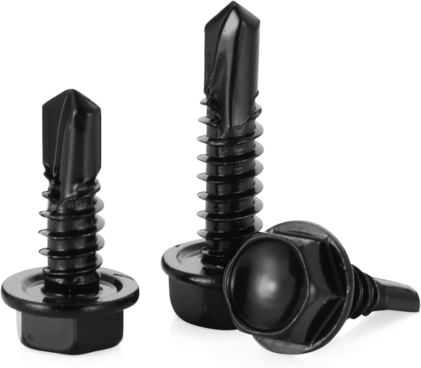 Tornillos autoperforantes #8x1/2 hex acero inox 410 negro 100uds