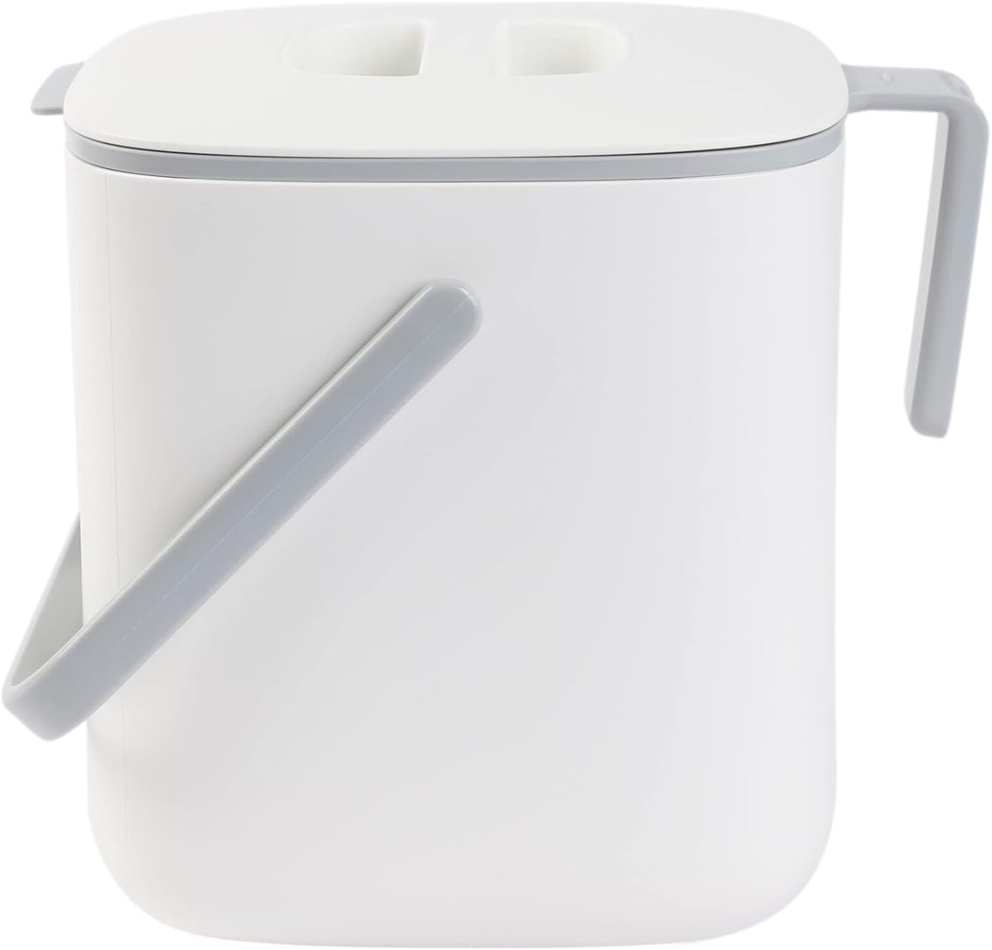 Cubo compost 2.6L sin filtro hermético asas fabricado Corea blanco