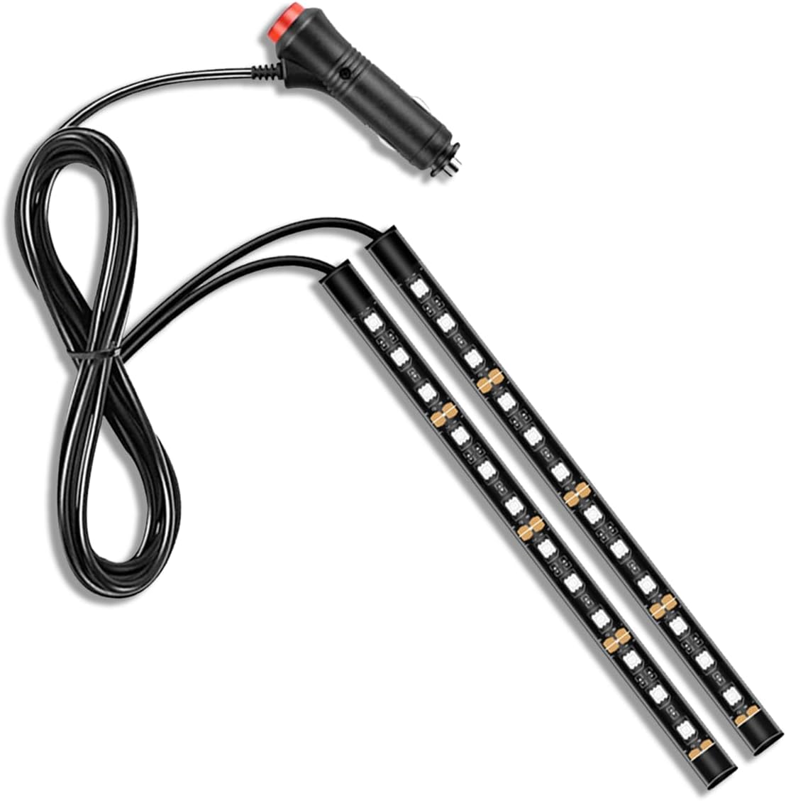 Tira luz LED RGB 24 LED 12V para automóvil naranja