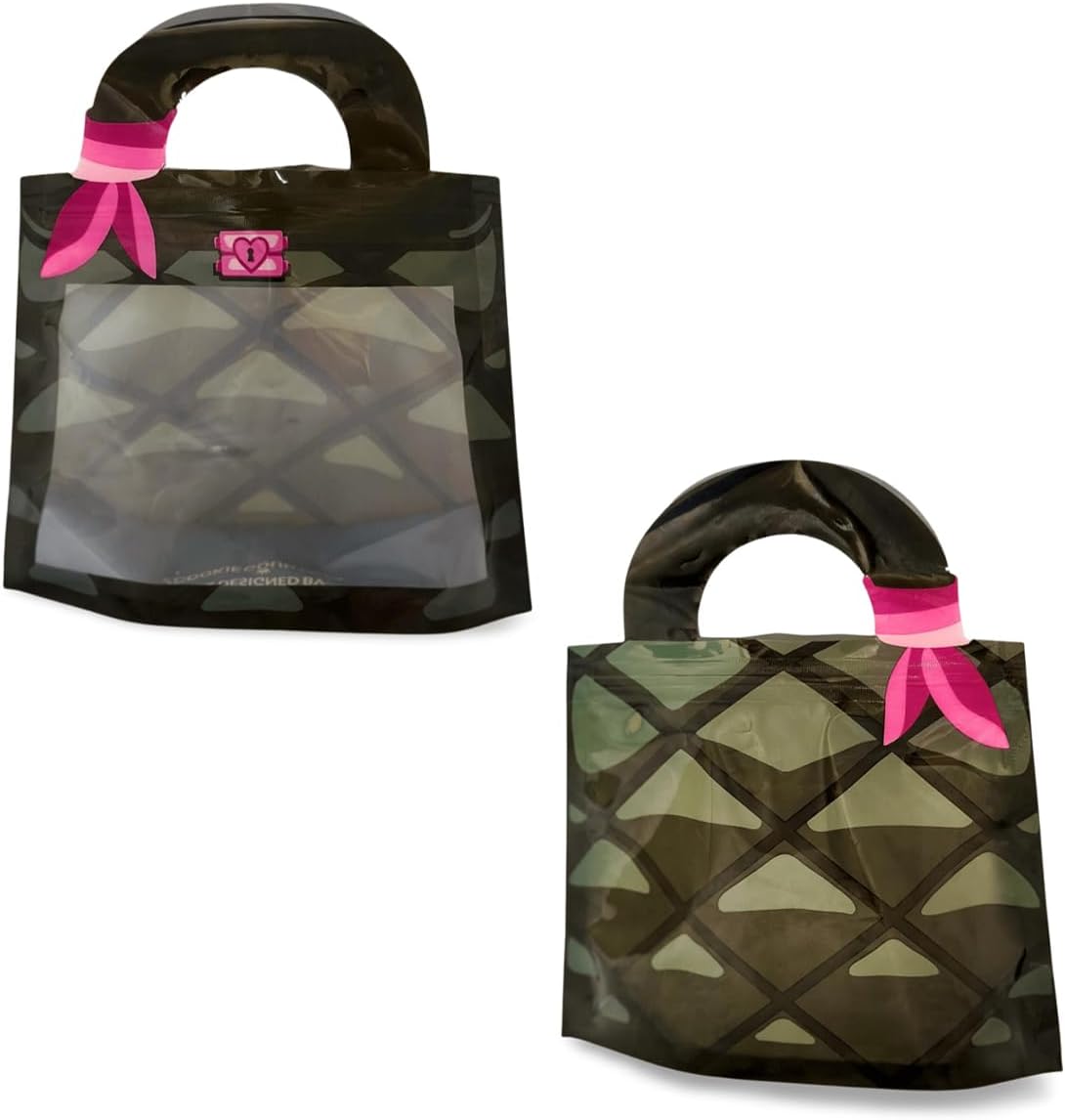 Bolsa para galletas y dulces color negro y rosa