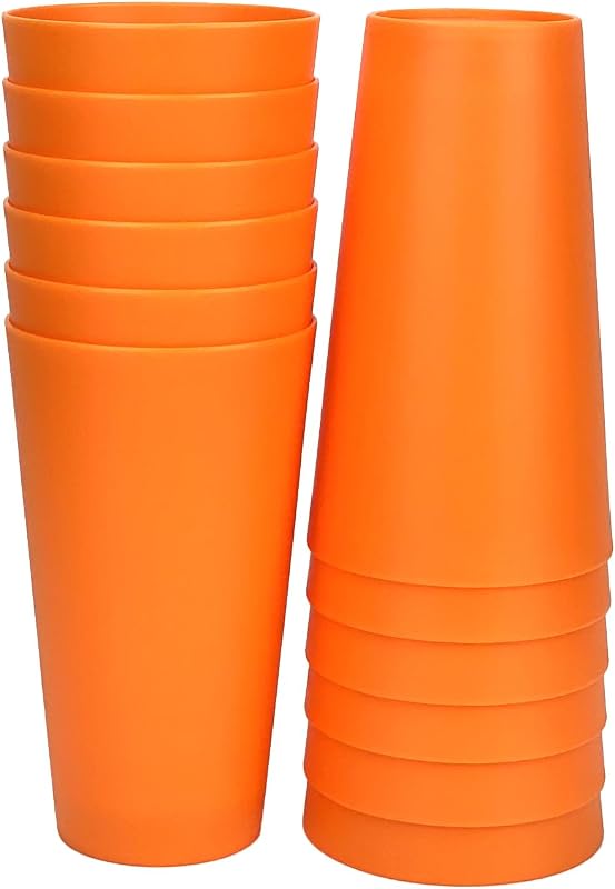 Vasos plástico 32oz grandes para beber sin BPA set 12 naranja