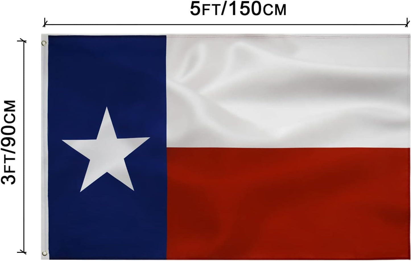 Bandera Texas 3x5ft poliéster doble costura ojales latón