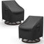 Funda silla giratoria exterior 33x37x38.5" 2 Pzas negro