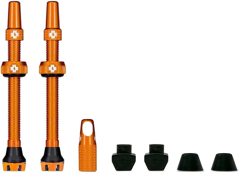 Válvulas Presta aluminio 7075 60mm naranja anodizado