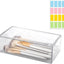 Dispensador Qtip cuadrado transparente con compartimentos