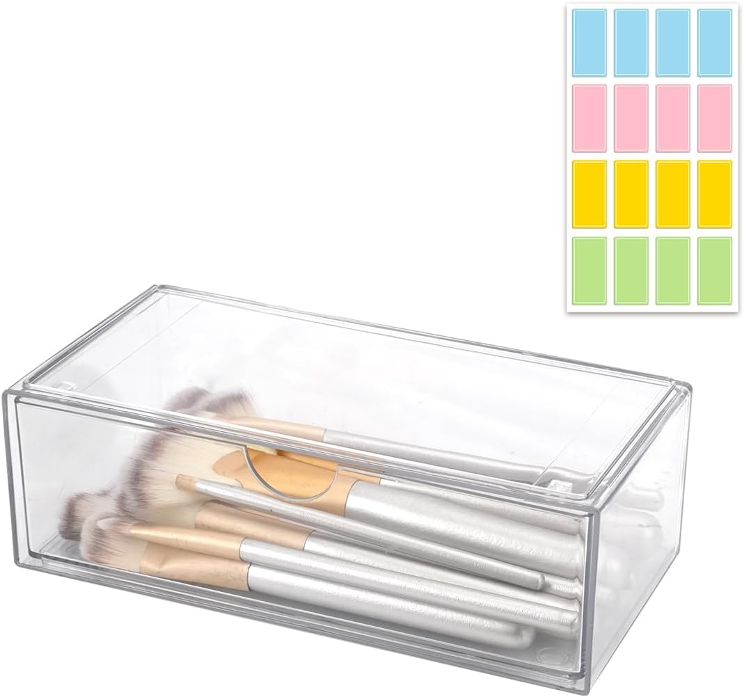 Dispensador Qtip cuadrado transparente con compartimentos