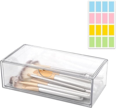 Dispensador Qtip cuadrado transparente con compartimentos