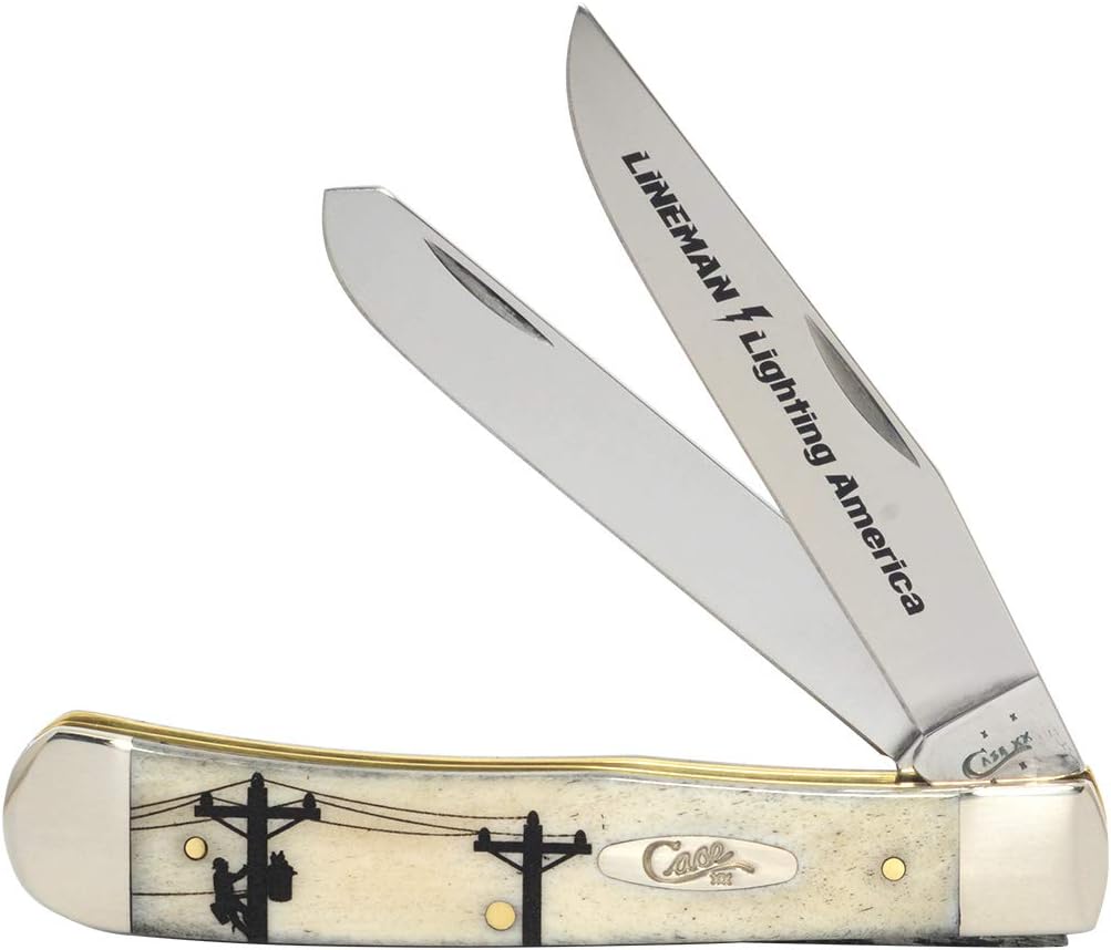 Navaja bolsillo American Lineman Natural Bone 4.125"