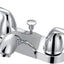 Grifo baño arco medio 2 manijas clic cromo