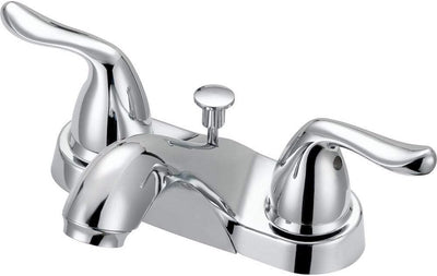 Grifo baño arco medio 2 manijas clic cromo