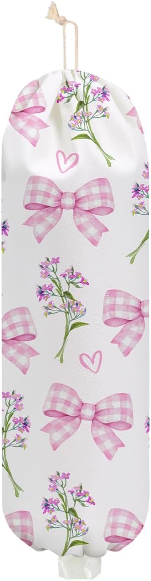 Soporte bolsas plástico reutilizables diseño corazón flores