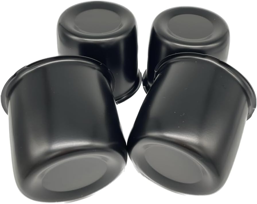 4 Tapas centrales 3.31" para remolque camión RV acero negro