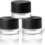 200 Frascos Cristal Redondos 0.2oz Tapas Negras Resistentes