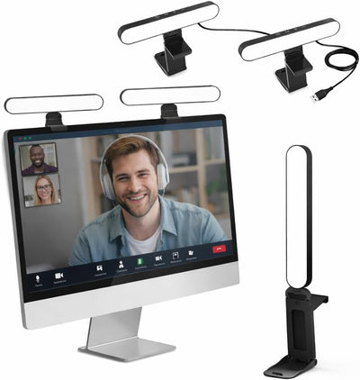 Luz anillo USB para webcam con soporte ajustable