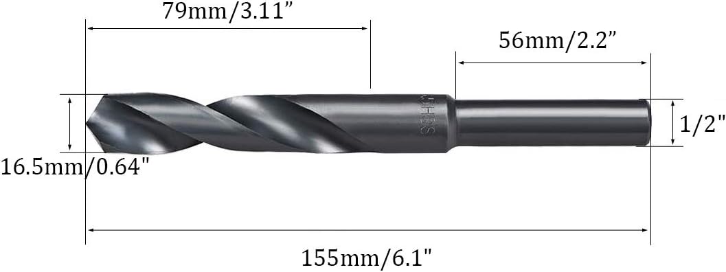 Broca HSS 9341 1/2pulg acero inox aluminio madera