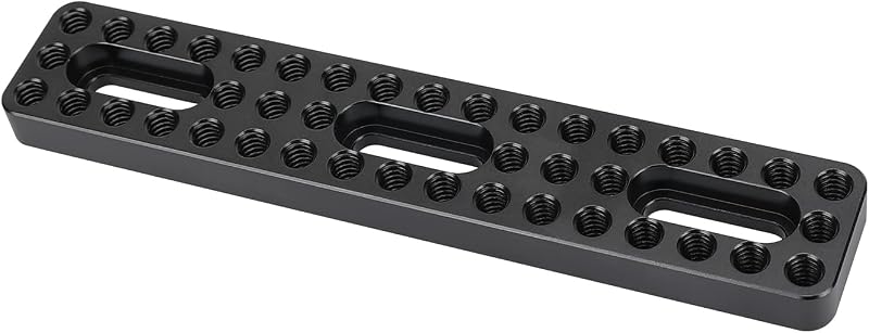 Placa base cámara larga con orificios 1/4-20 para DSLR DIY