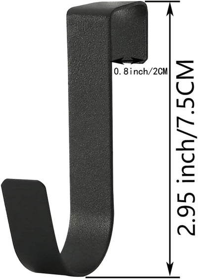 5 Ganchos Puerta Gabinete Negro 3/4" Grosor Max 0.8"