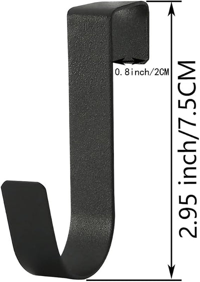 5 Ganchos Puerta Gabinete Negro 3/4" Grosor Max 0.8"