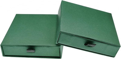 2 Cajas Regalo Joyas 4x4x1.4" Hechas a Mano Verde