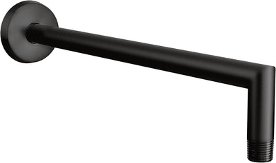 Brazo ducha lluvia negro mate 14pulg